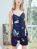 Sleeveless Satin Pajamas Set For Women
