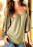 Ladies Short Sleeve Summer Loose Shirt