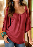 Ladies Short Sleeve Summer Loose Shirt