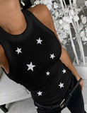 Sleeveless Round Neck Pattern Summer Cami