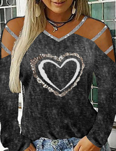 Long Sleeve Off Shoulder T-Shirt Casual Sexy Blouses