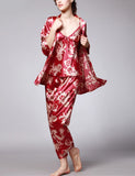 3-Piece Satin Pajamas For Women