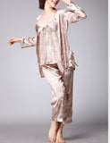 3-Piece Satin Pajamas For Women