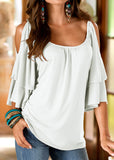 Ladies Round Neck Summer Loose Shirt
