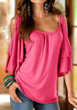 Ladies Round Neck Summer Loose Shirt