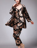 3-Piece Satin Pajamas For Women
