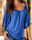 Ladies Round Neck Summer Loose Shirt