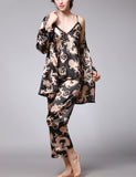 3-Piece Satin Pajamas For Women
