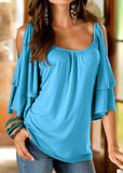 Ladies Short Sleeve Summer Loose Shirt