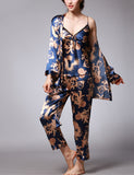 3-Piece Satin Pajamas For Women