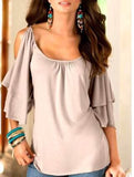 Ladies Short Sleeve Summer Loose Shirt