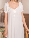 Cotton White Vintage Lace Loose Nightdress